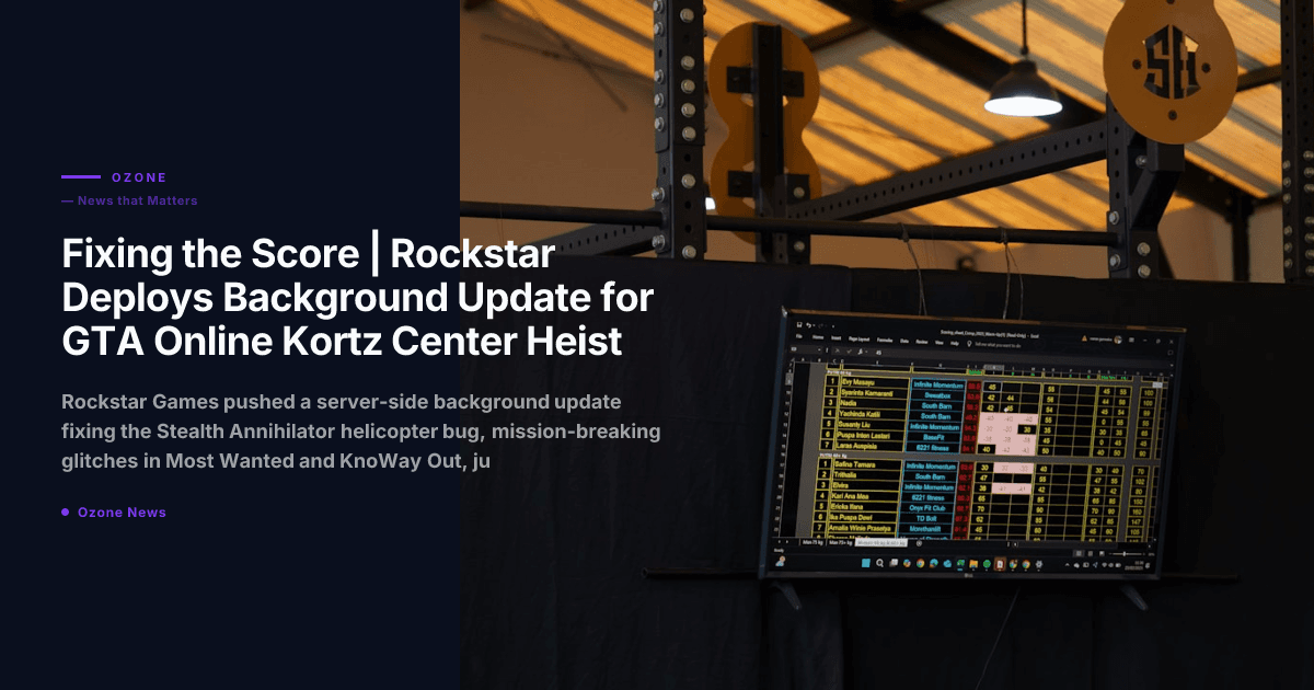 GTA Online Kortz Center Heist background update helicopter bug fix Rockstar Games 2026