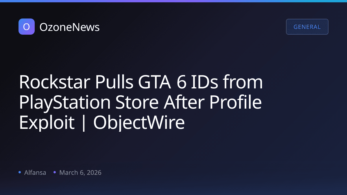 Rockstar Pulls GTA 6 IDs from PlayStation Store After Profile Exploit