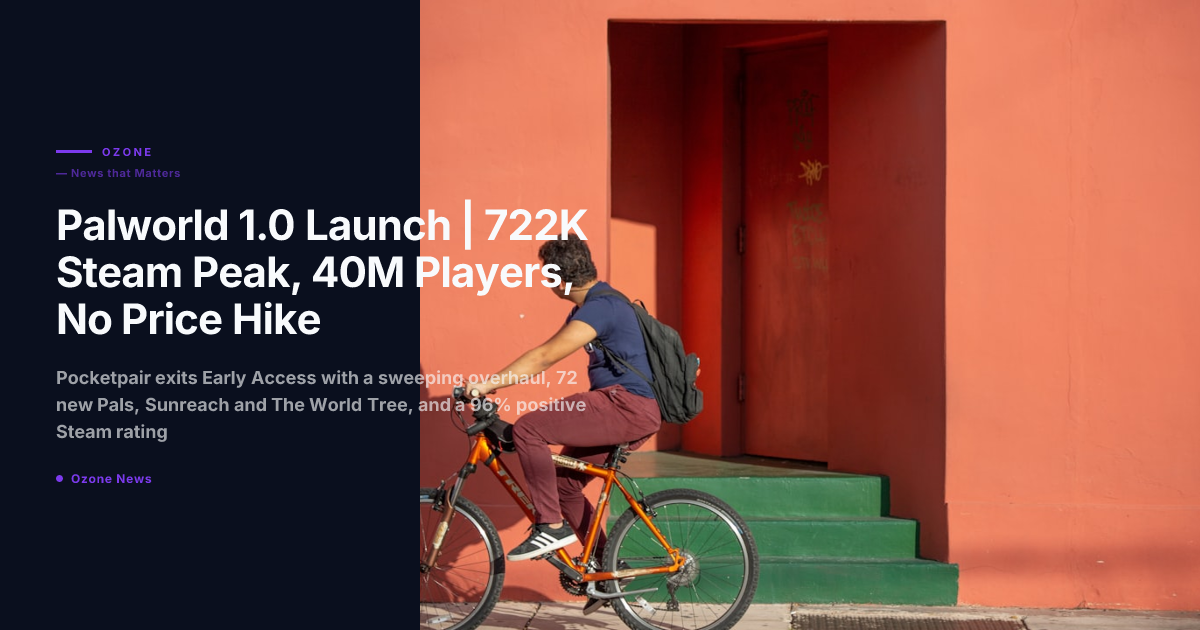 Palworld 1.0 launch 722K Steam concurrent players 2026